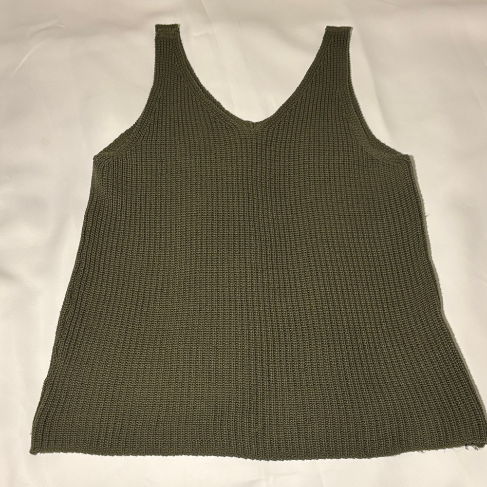 Source Unknown dark Green Khaki Knit Tank Top -91 sku